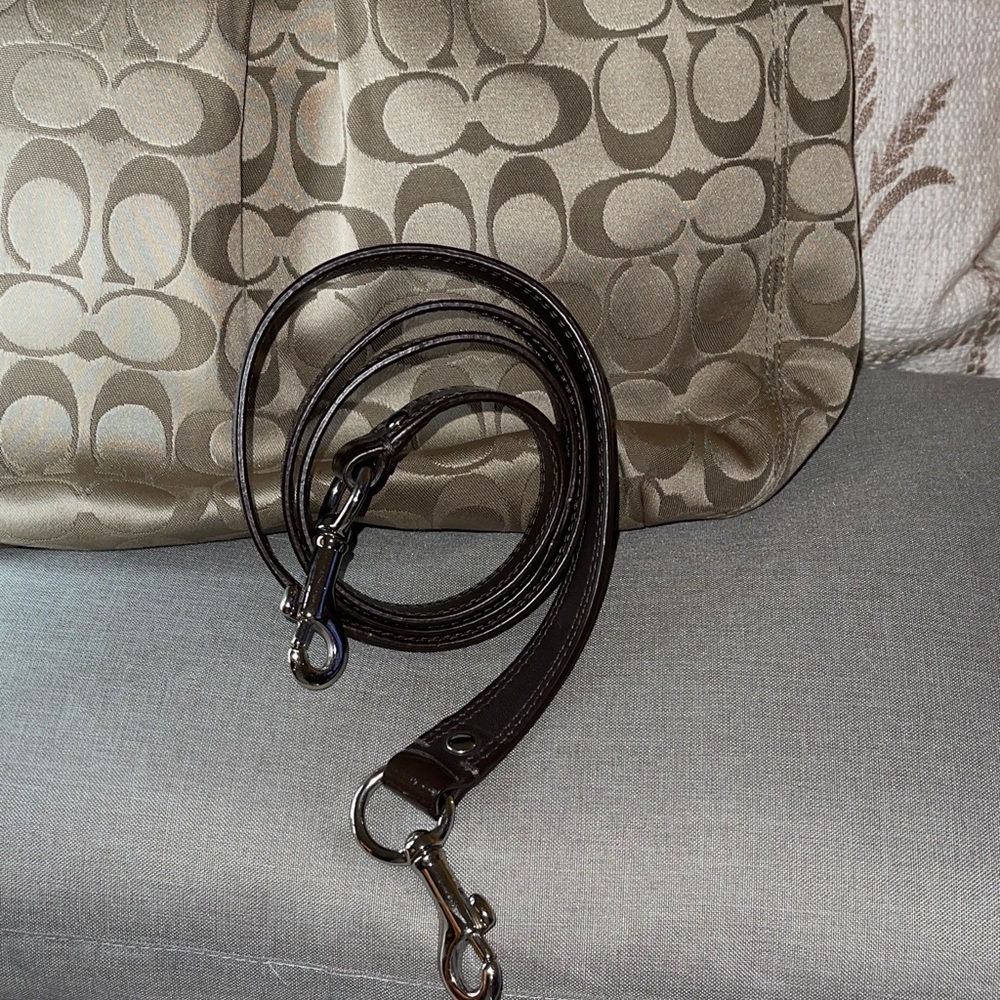 Coach Signature Brown and Cream Shoulder Bag - Picture 8 of 8